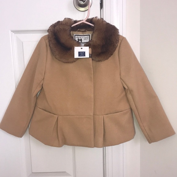 Janie Jack Coat With Faux Fur Collar 